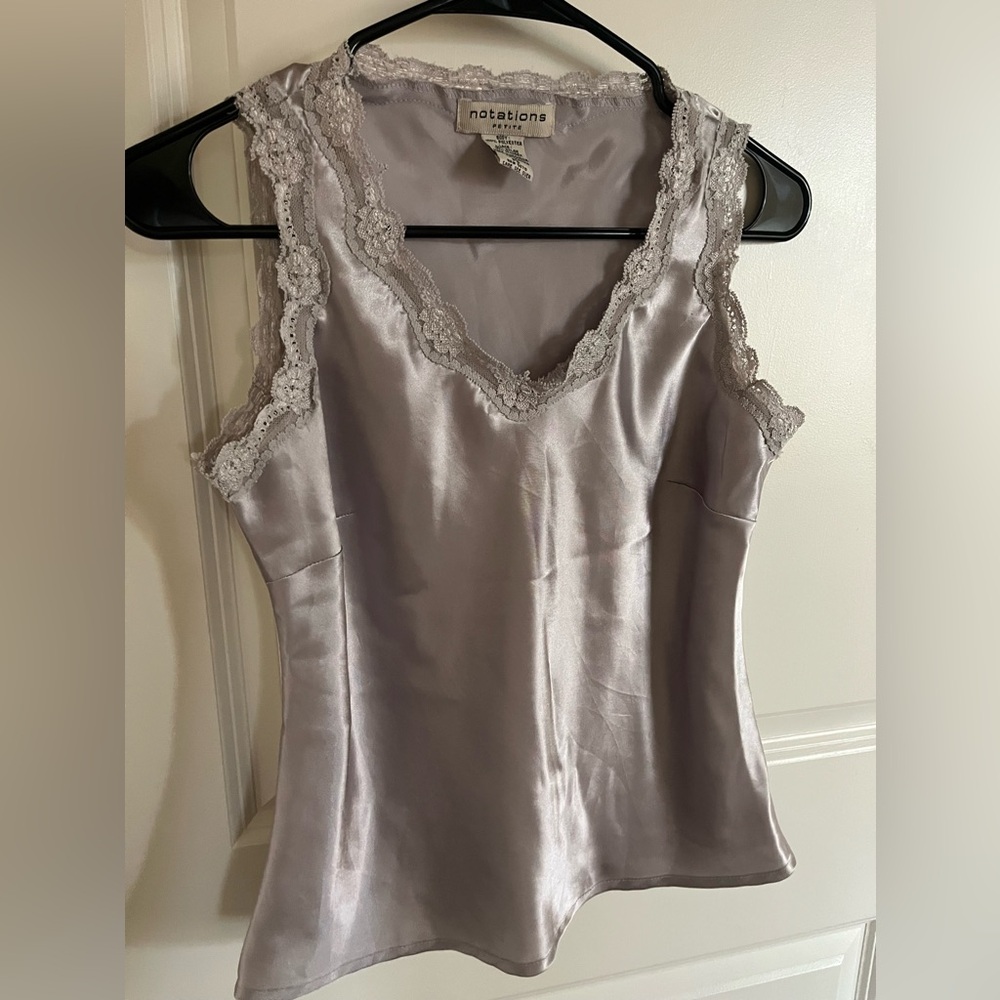 Notations Lace Trim Top